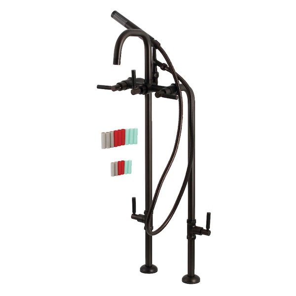 Aqua Vintage CCK8405DKL Freestanding Tub Faucet with Supply Line, Stop Valve, Oil Rubbed Bronze CCK8405DKL - main